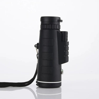 10X Magnification Monocular with Built in Compass and Phone Clip, Tripod Included