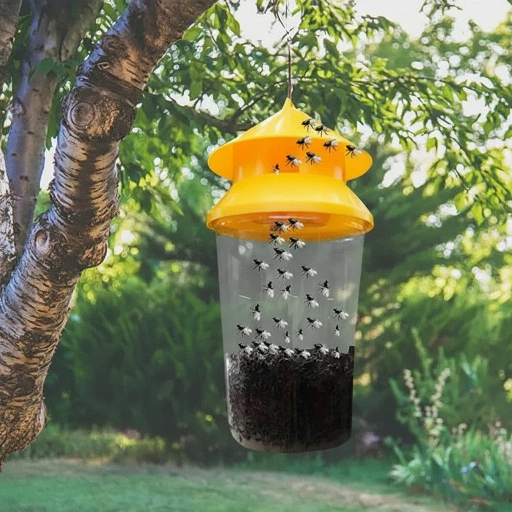 Hanging Fly Trap with Reusable Design and Bait Options for Gardens