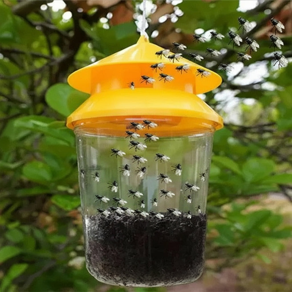 Hanging Fly Trap with Reusable Design and Bait Options for Gardens