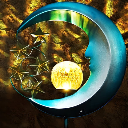 Solar Powered Garden Light with Fairy Moon Design and Automatic Dusk Sensor