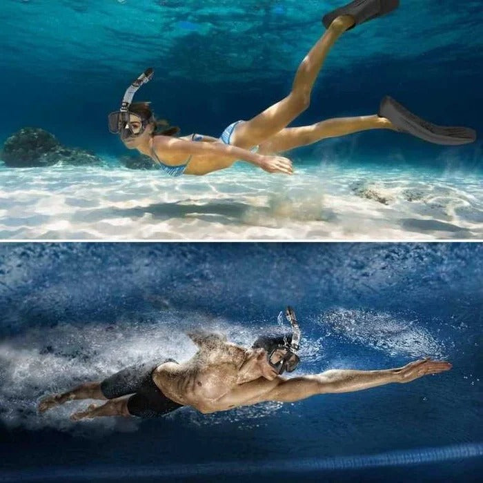 Panoramic Snorkeling Mask with Dry Top Tube and Fog Resistant Lens