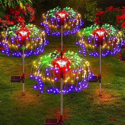 Solar Garden Light with 60 Bendable LED Wires and Automatic Dusk Sensor