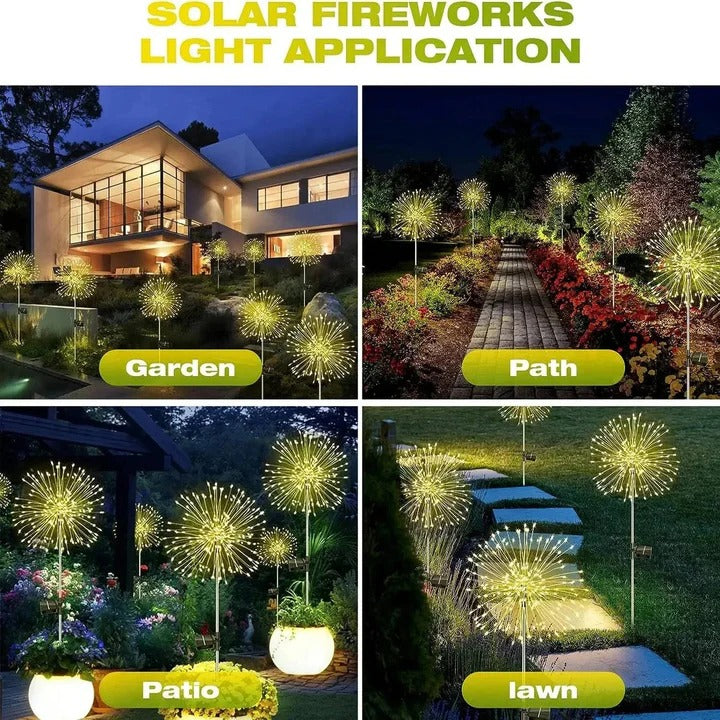 Solar Garden Light with 60 Bendable LED Wires and Automatic Dusk Sensor