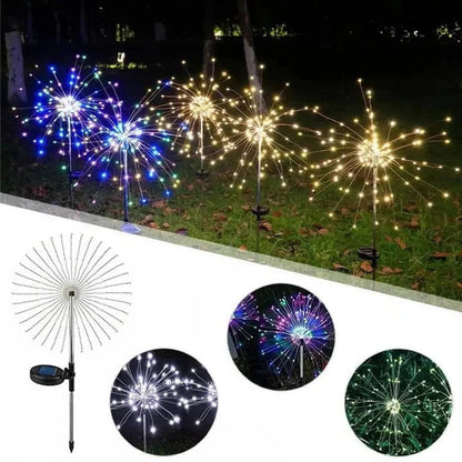 Solar Garden Light with 60 Bendable LED Wires and Automatic Dusk Sensor