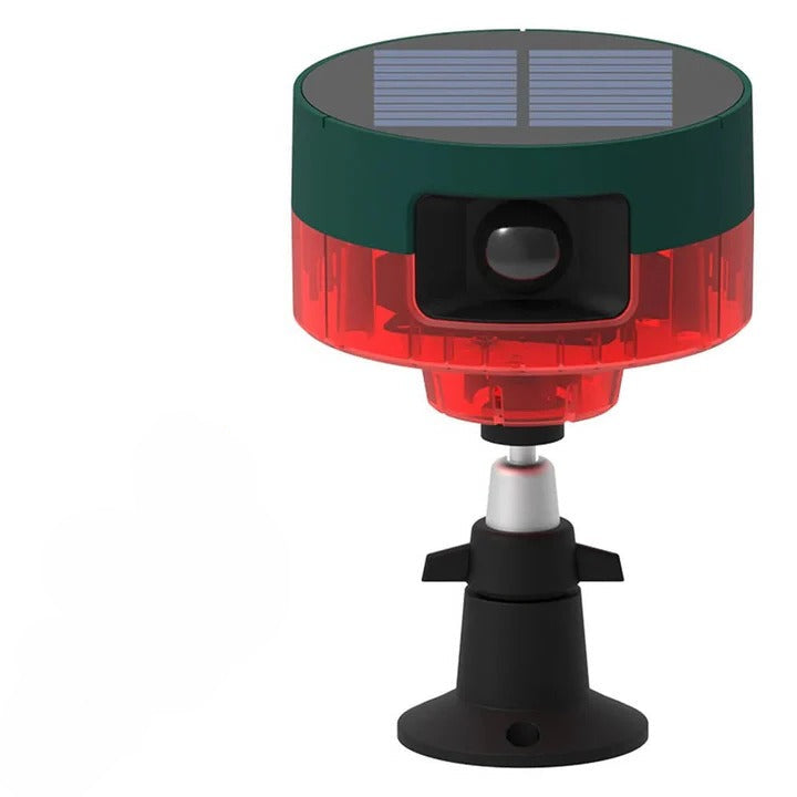 Motion Sensor Pest Deterrent with Solar Panel and LED Flash, 360 Degree Coverage