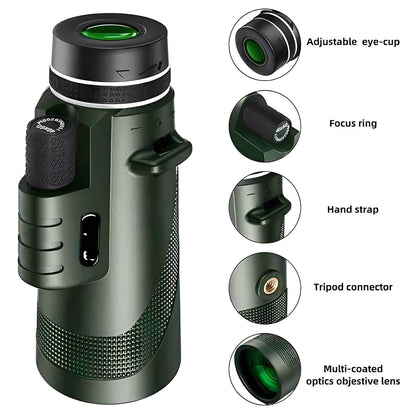 Handheld Monocular with 600X Zoom and Multi Layer Lens System for Wildlife Viewing