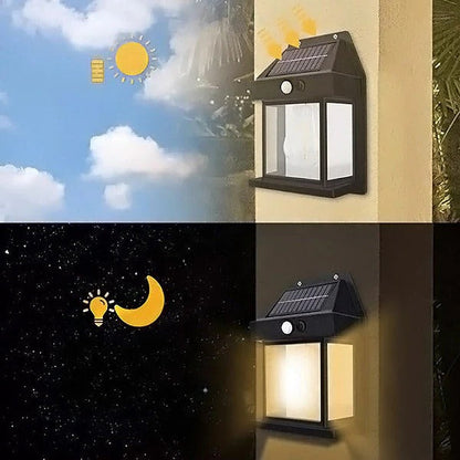 Motion Sensor Outdoor Solar Light with Warm White LED and Auto On Off Function