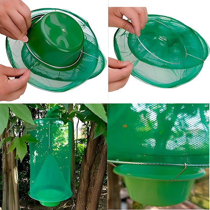 Hanging Fly Trap with Bait Attraction and Washable Container