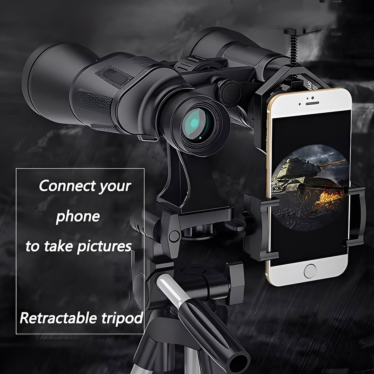 Long Range Binoculars 20x Magnification with BAK4 Prism and Smartphone Adapter