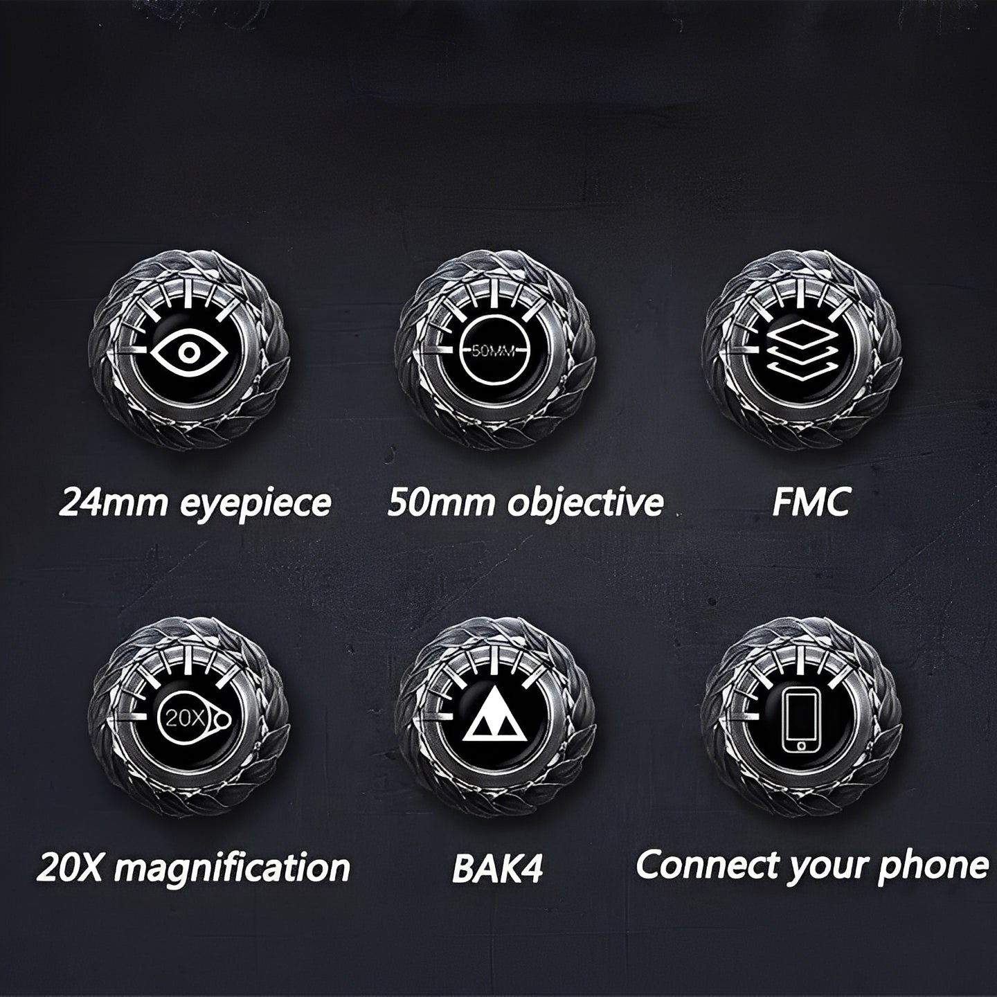 Long Range Binoculars 20x Magnification with BAK4 Prism and Smartphone Adapter