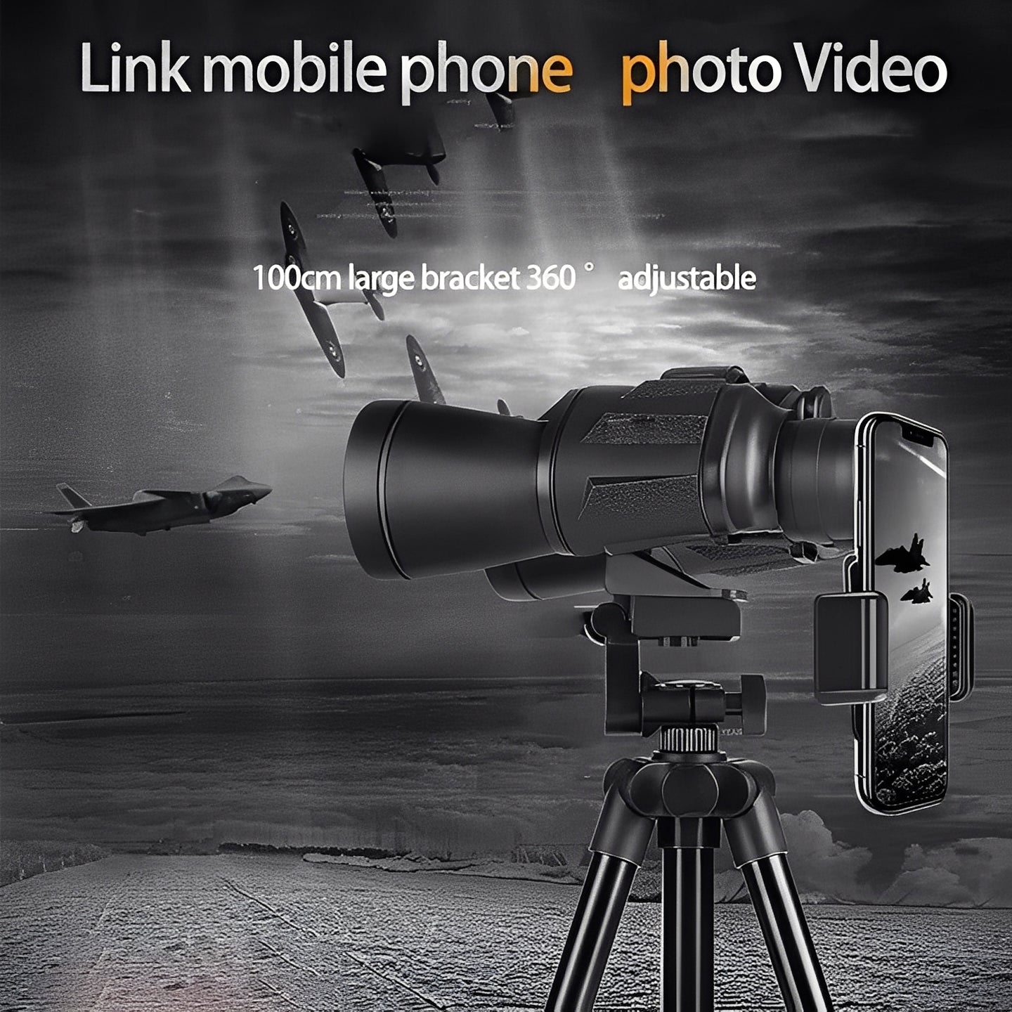 Long Range Binoculars 20x Magnification with BAK4 Prism and Smartphone Adapter