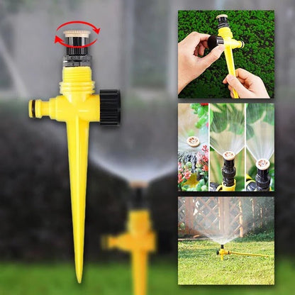 Rotating Garden Sprinkler with Adjustable Spray and Full Circle Coverage