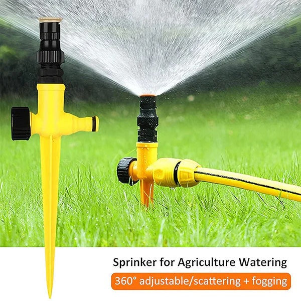 Rotating Garden Sprinkler with Adjustable Spray and Full Circle Coverage