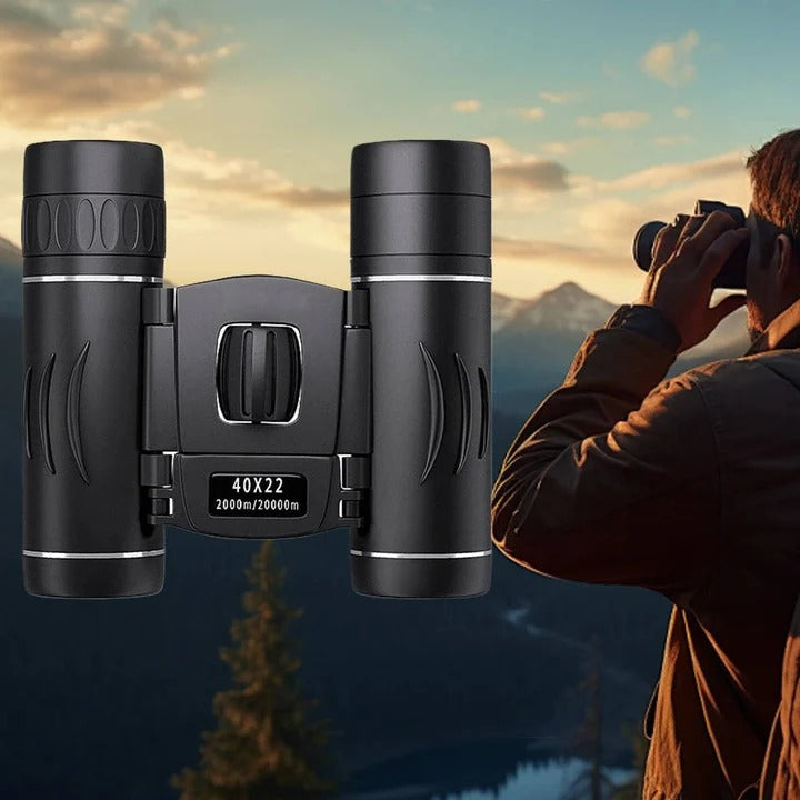 40x Magnification Compact Binoculars with Multi-Coated HD Glass and Prism Optics