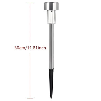 Solar Pathway Lights with Automatic Sensor and Stainless Steel Stakes, Set of 10