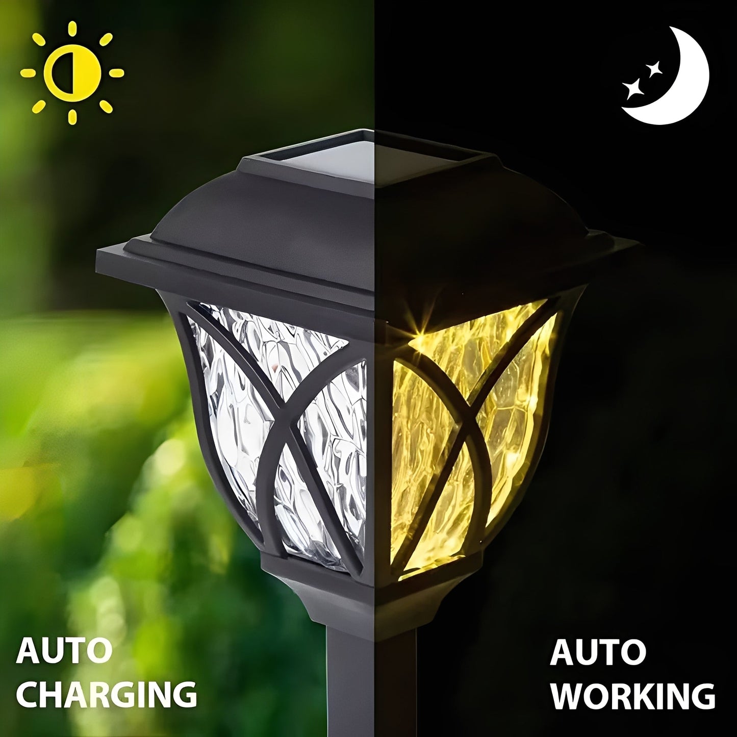 LED Solar Pathway Lights with Automatic Dusk Sensor, Set of 2