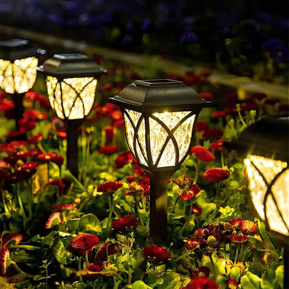 LED Solar Pathway Lights with Automatic Dusk Sensor, Set of 2