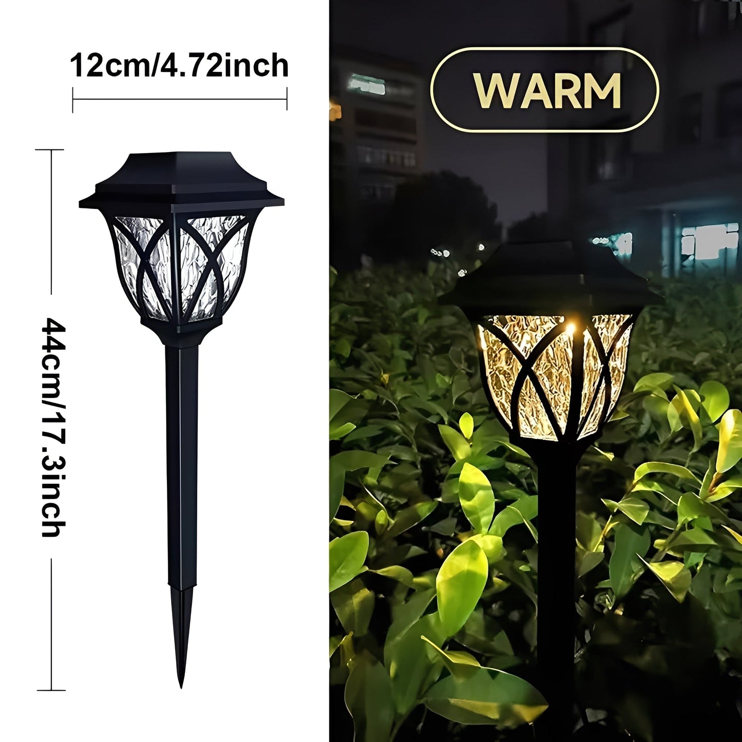 LED Solar Pathway Lights with Automatic Dusk Sensor, Set of 2
