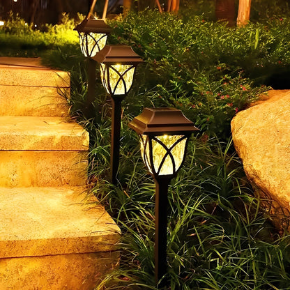 LED Solar Pathway Lights with Automatic Dusk Sensor, Set of 2