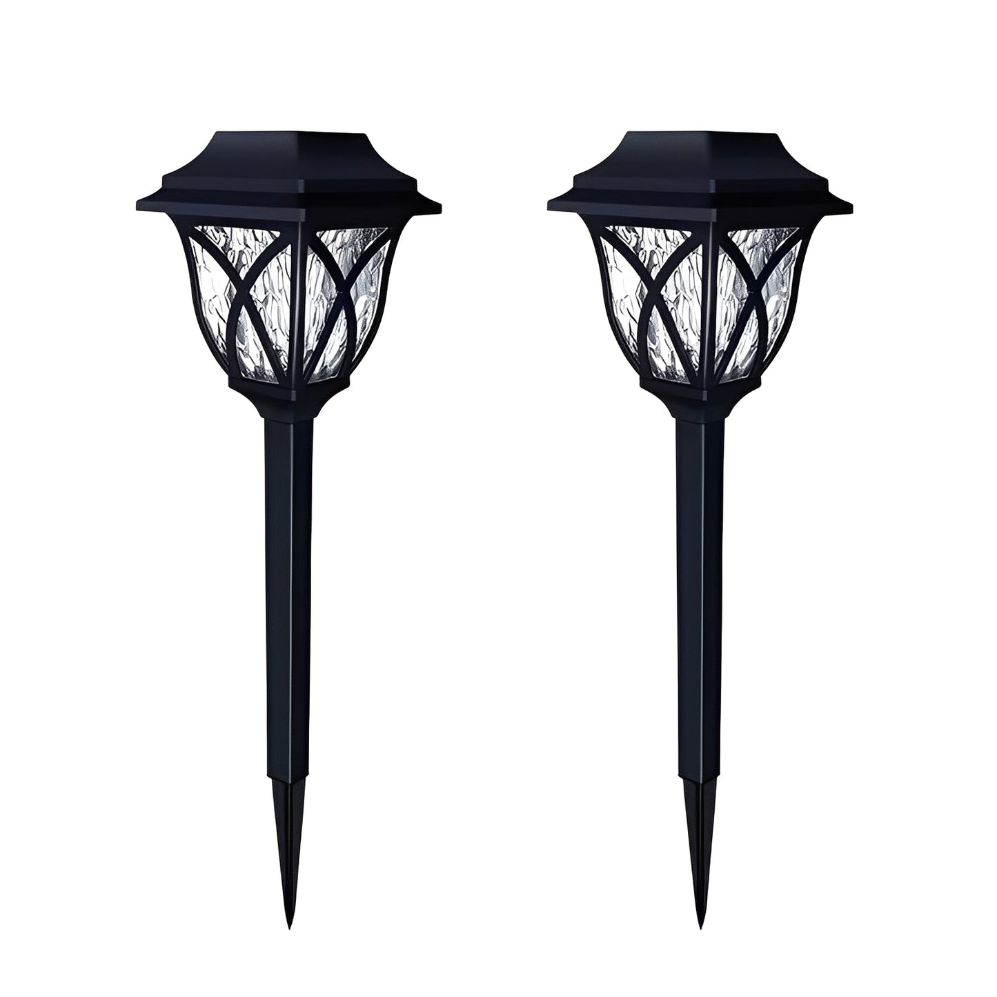 LED Solar Pathway Lights with Automatic Dusk Sensor, Set of 2
