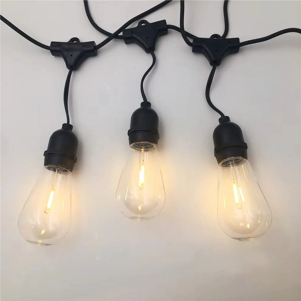 LED String Lights for Outdoor Patios with 10 Edison Bulbs, 20ft