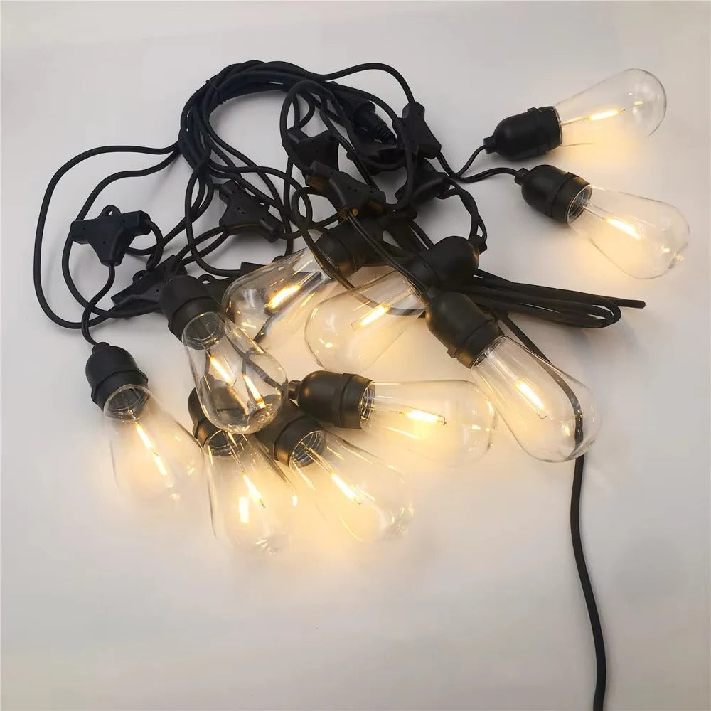 LED String Lights for Outdoor Patios with 10 Edison Bulbs, 20ft