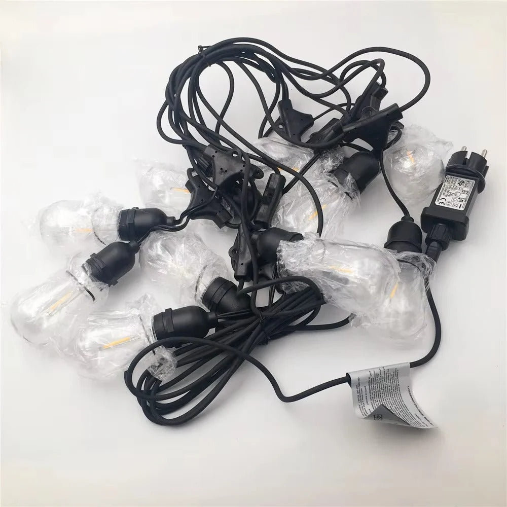 LED String Lights for Outdoor Patios with 10 Edison Bulbs, 20ft