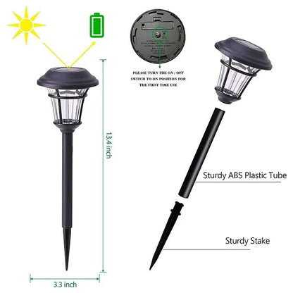 Solar Ground Lights with Automatic Dusk Sensor and LED Illumination-Set of 4
