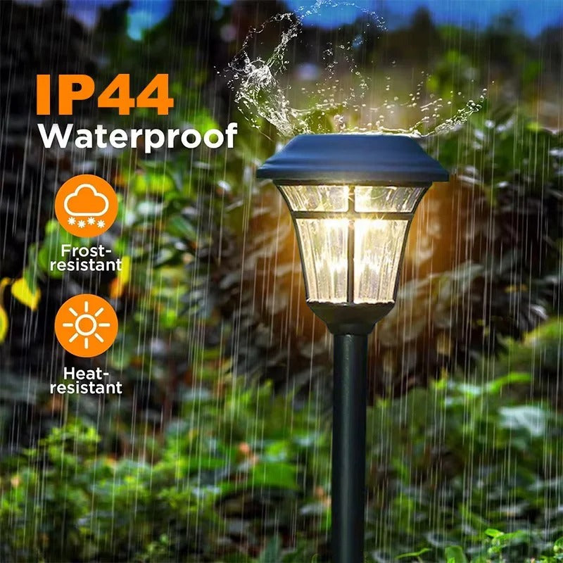 Solar Ground Lights with Automatic Dusk Sensor and LED Illumination-Set of 4