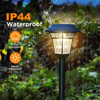 Solar Ground Lights with Automatic Dusk Sensor and LED Illumination-Set of 4