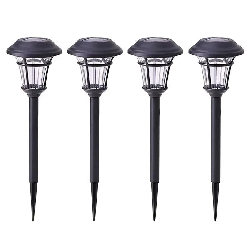Solar Ground Lights with Automatic Dusk Sensor and LED Illumination-Set of 4