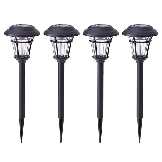 Solar Ground Lights with Automatic Dusk Sensor and LED Illumination-Set of 4