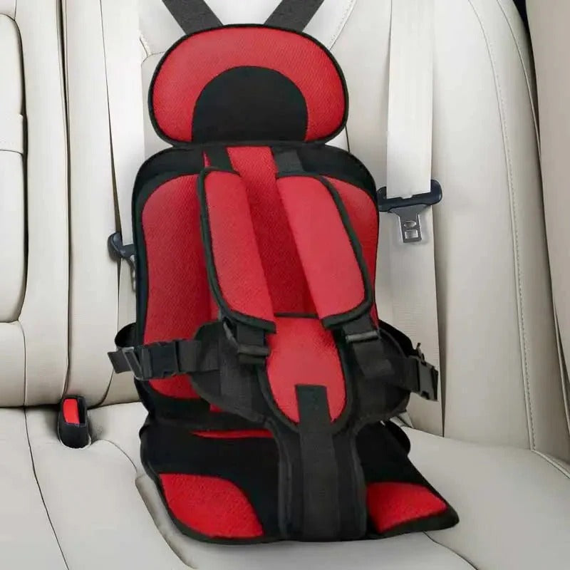 Children's Car Seat Cushion with Adjustable Harness and Mesh Ventilation, Foldable