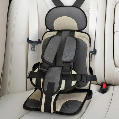 Children's Car Seat Cushion with Adjustable Harness and Mesh Ventilation, Foldable