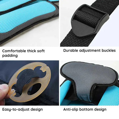 Children's Car Seat Cushion with Adjustable Harness and Mesh Ventilation, Foldable