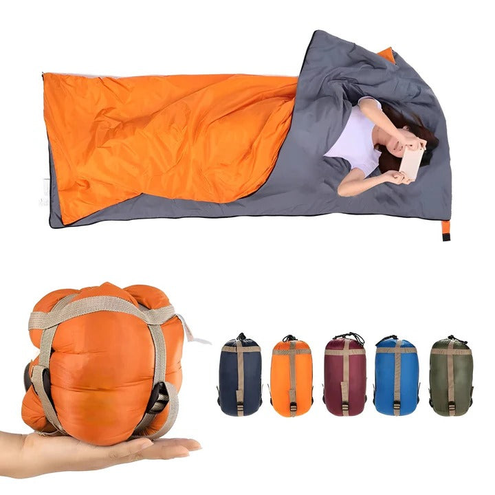 Convertible Sleeping Bag with Two Way Zipper and Water Resistant Nylon, Compression Storage