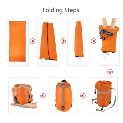 Convertible Sleeping Bag with Two Way Zipper and Water Resistant Nylon, Compression Storage