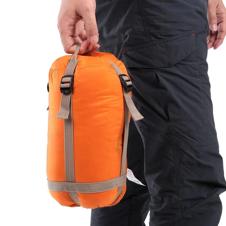 Convertible Sleeping Bag with Two Way Zipper and Water Resistant Nylon, Compression Storage