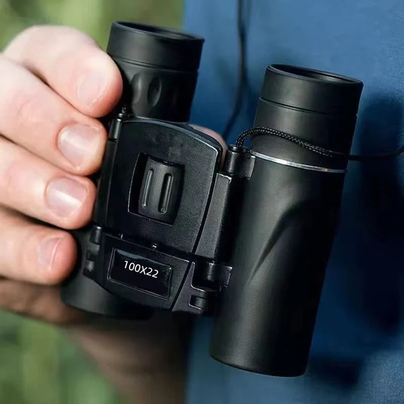 Foldable Binoculars 100x22 with BAK4 Prism System and Fully Coated Lenses