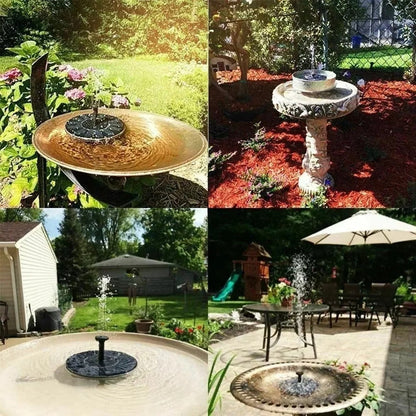 Solar Fountain Pump with Six Nozzle Heads and Floating Design for Bird Baths