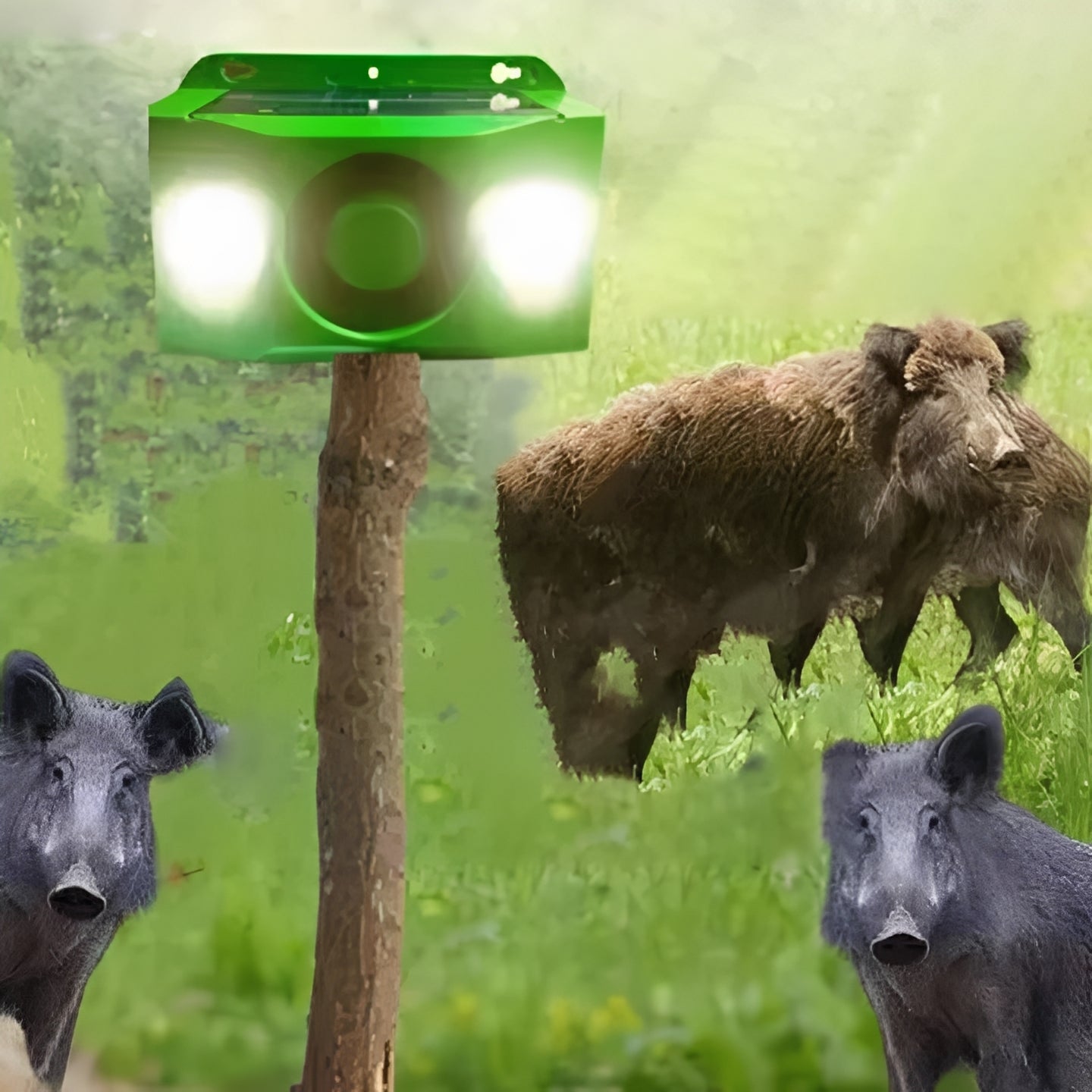 Motion Activated Garden Repellent with Dual Spotlight and Alarm Sound