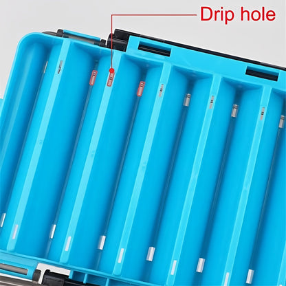 Double Sided Fishing Tackle Box with Transparent Lids and Locking Latches