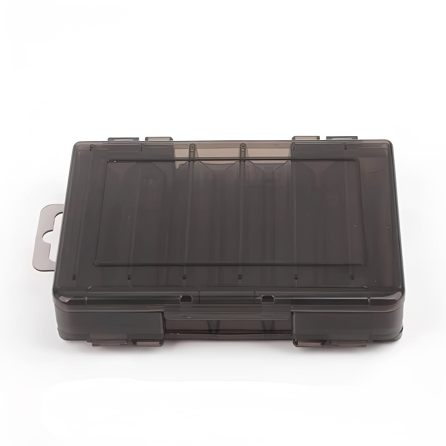 Double Sided Fishing Tackle Box with Transparent Lids and Locking Latches