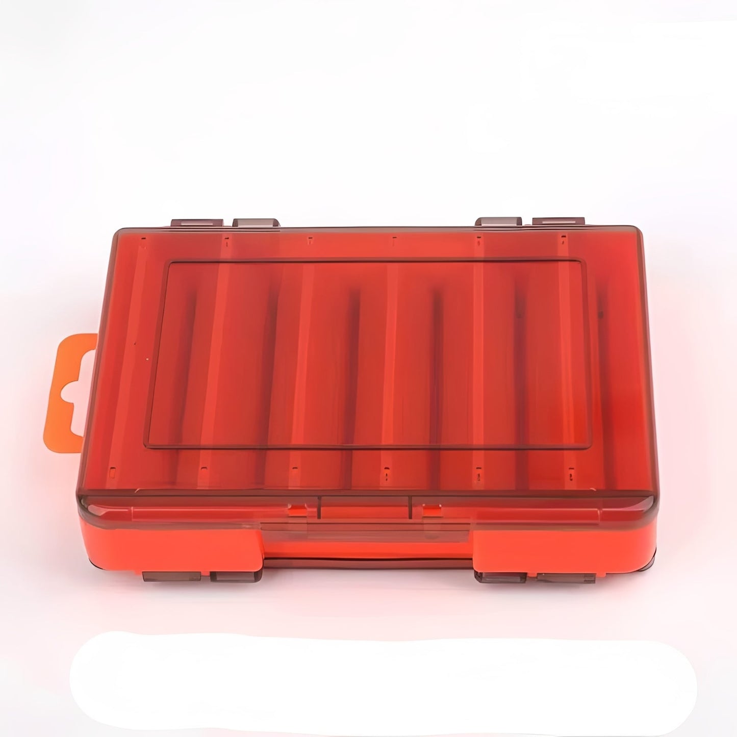 Double Sided Fishing Tackle Box with Transparent Lids and Locking Latches