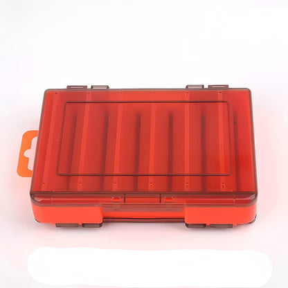 Double Sided Fishing Tackle Box with Transparent Lids and Locking Latches