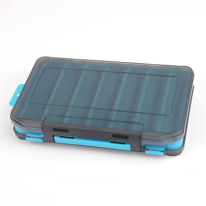 Double Sided Fishing Tackle Box with Transparent Lids and Locking Latches