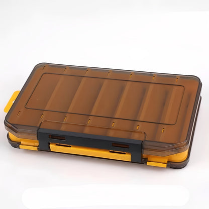 Double Sided Fishing Tackle Box with Transparent Lids and Locking Latches