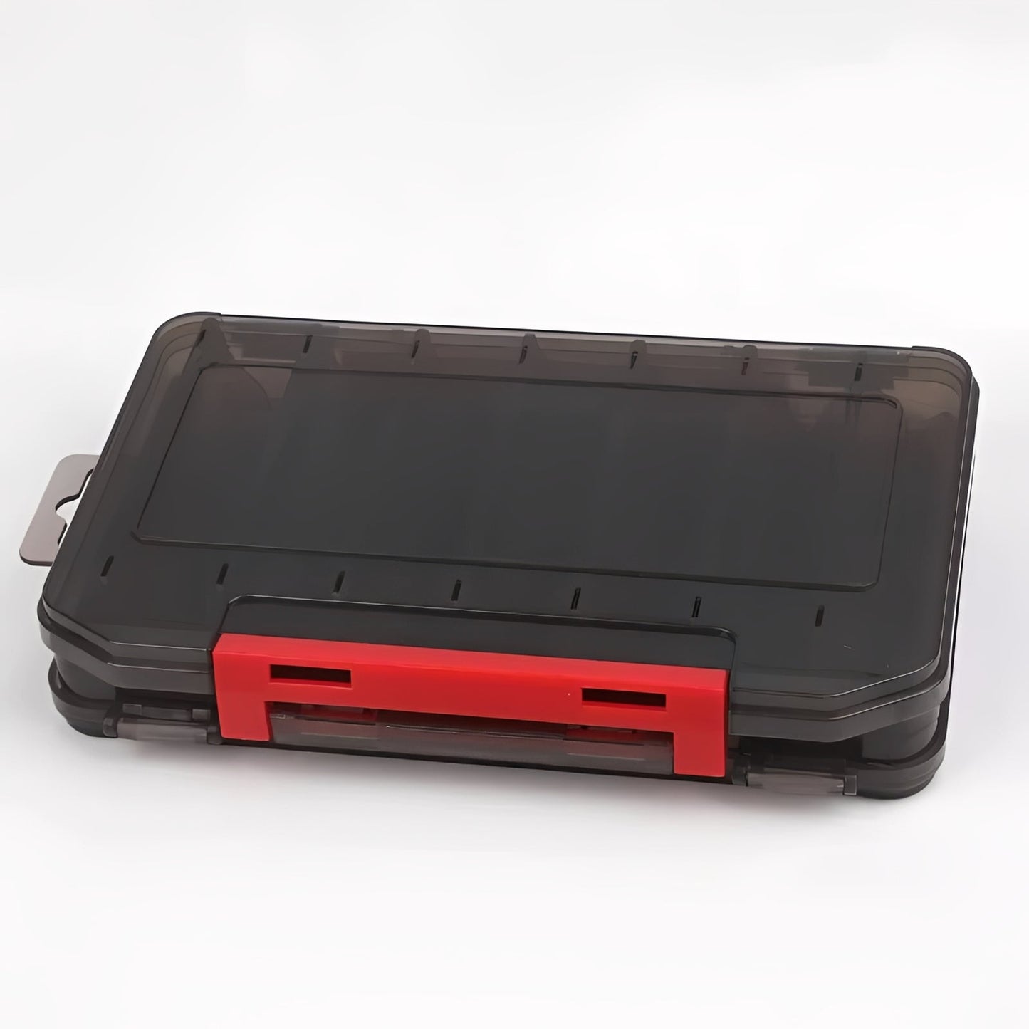 Double Sided Fishing Tackle Box with Transparent Lids and Locking Latches