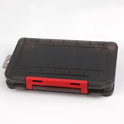 Double Sided Fishing Tackle Box with Transparent Lids and Locking Latches