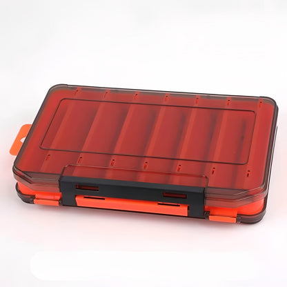 Double Sided Fishing Tackle Box with Transparent Lids and Locking Latches